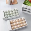 Home Kitchen Refrigerator 3 Layers Drawer Eggs Vegetable Storage Organizing Box