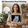 (25x25cm)DIY Glowing Owl Framed Handmade Pearl Painting Art Craft Kit Living Home Decor