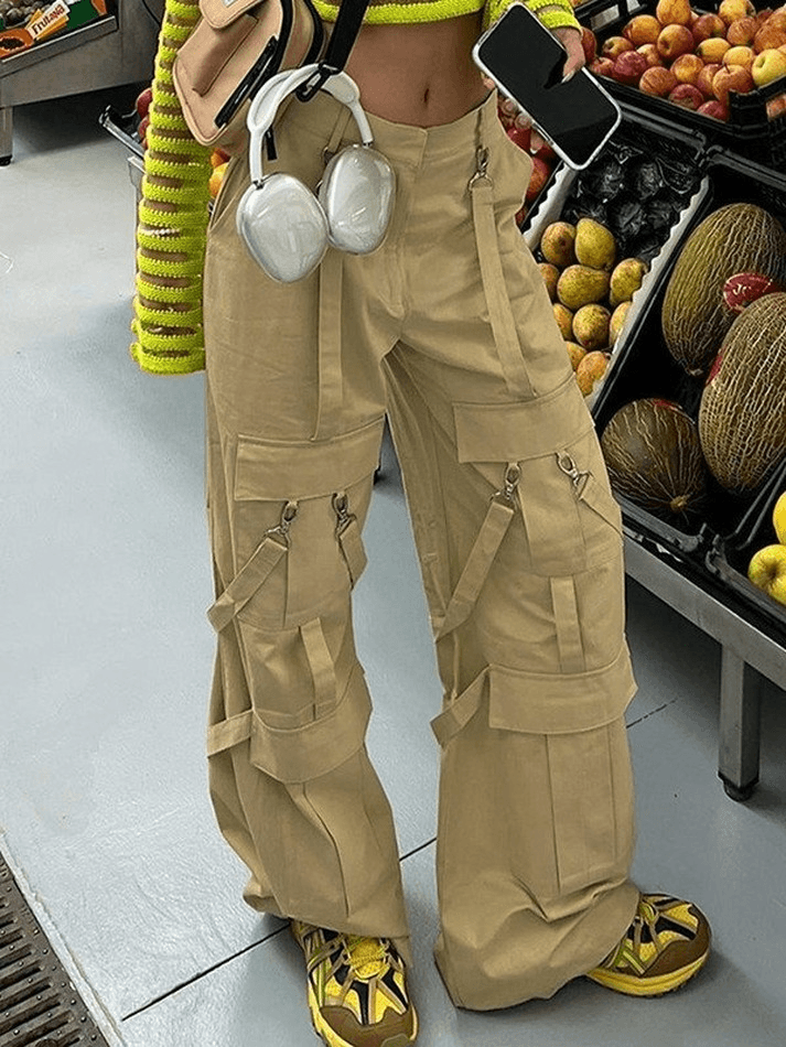 Detachable Strap Baggy Cargo Pants