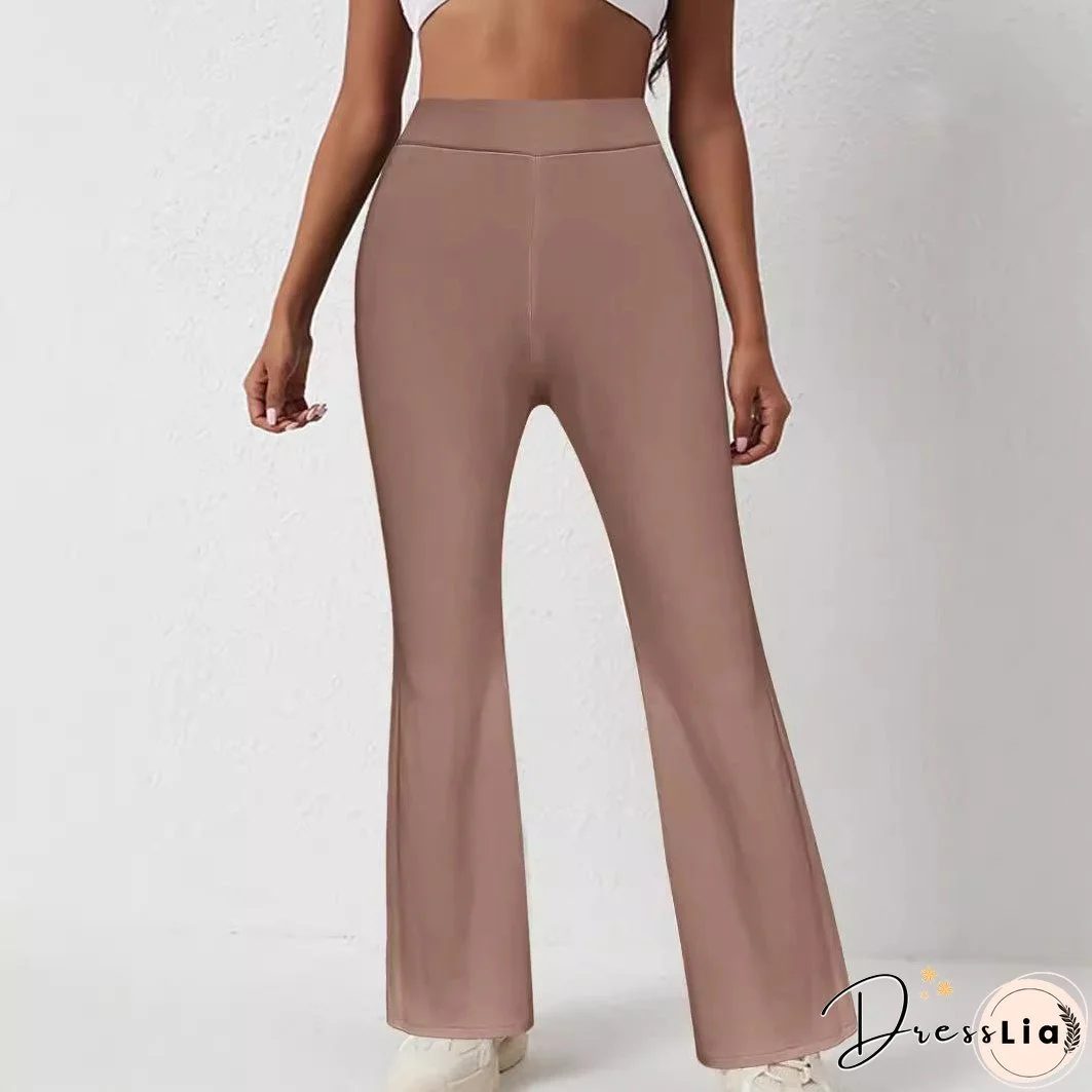 Women's Casual Simple Fashion Slim Rib Solid Color Pants