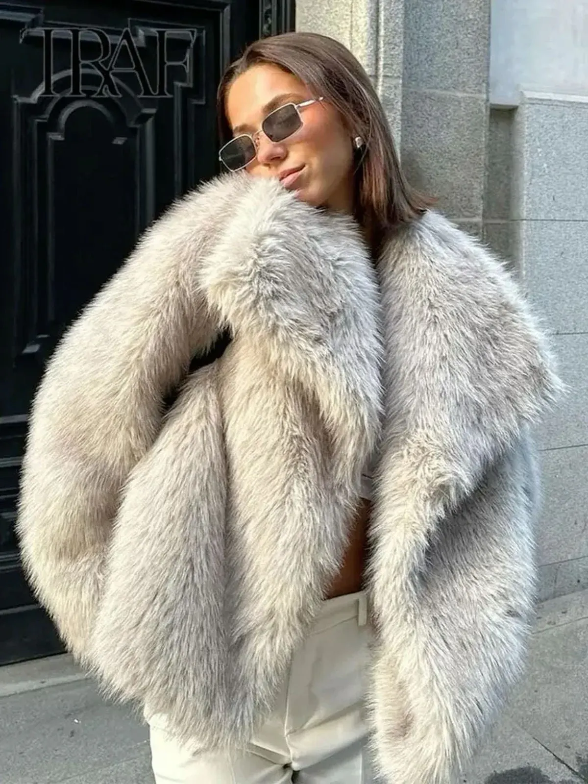 Bruna™ Faux Fur Coat Real Image
