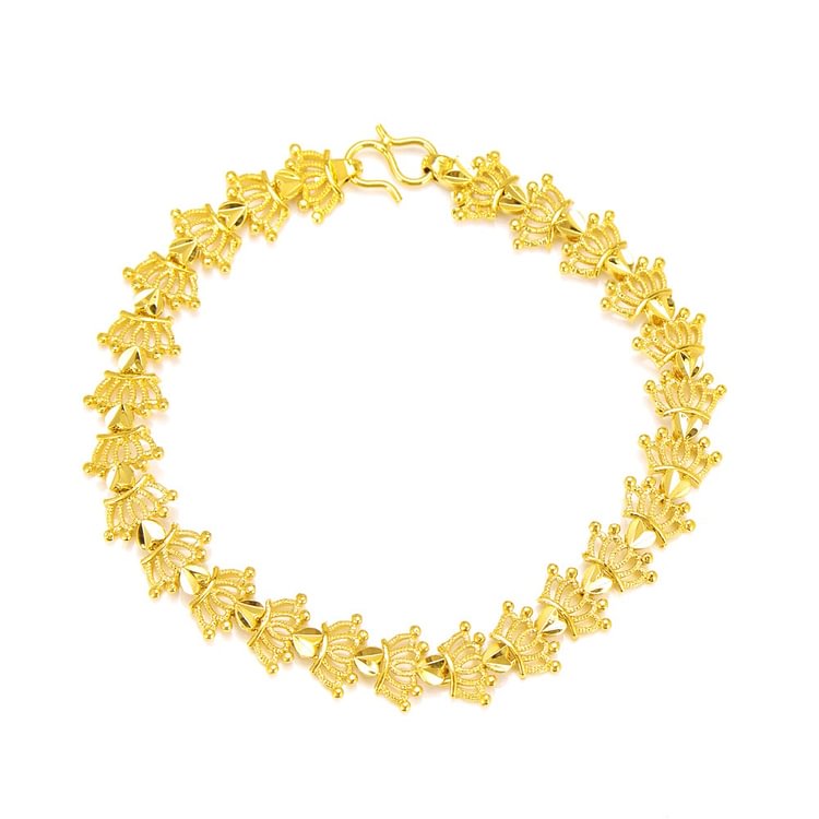24k Womens Thick Chain Bracelets Women Gold Color Banglet