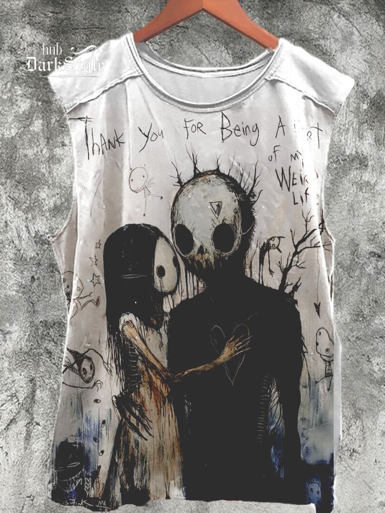 Dark Gothic Print   Casual Tank Top / Rvogue / Rvogue