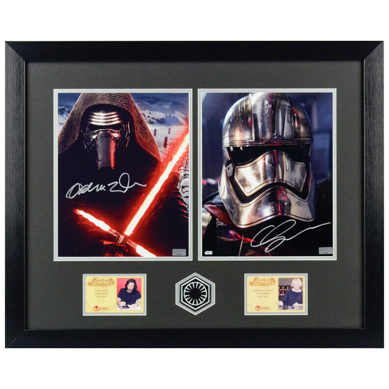 Adam Driver, Gwendoline Christie Autographed Star Wars 8x10 Framed Photo Poster paintings