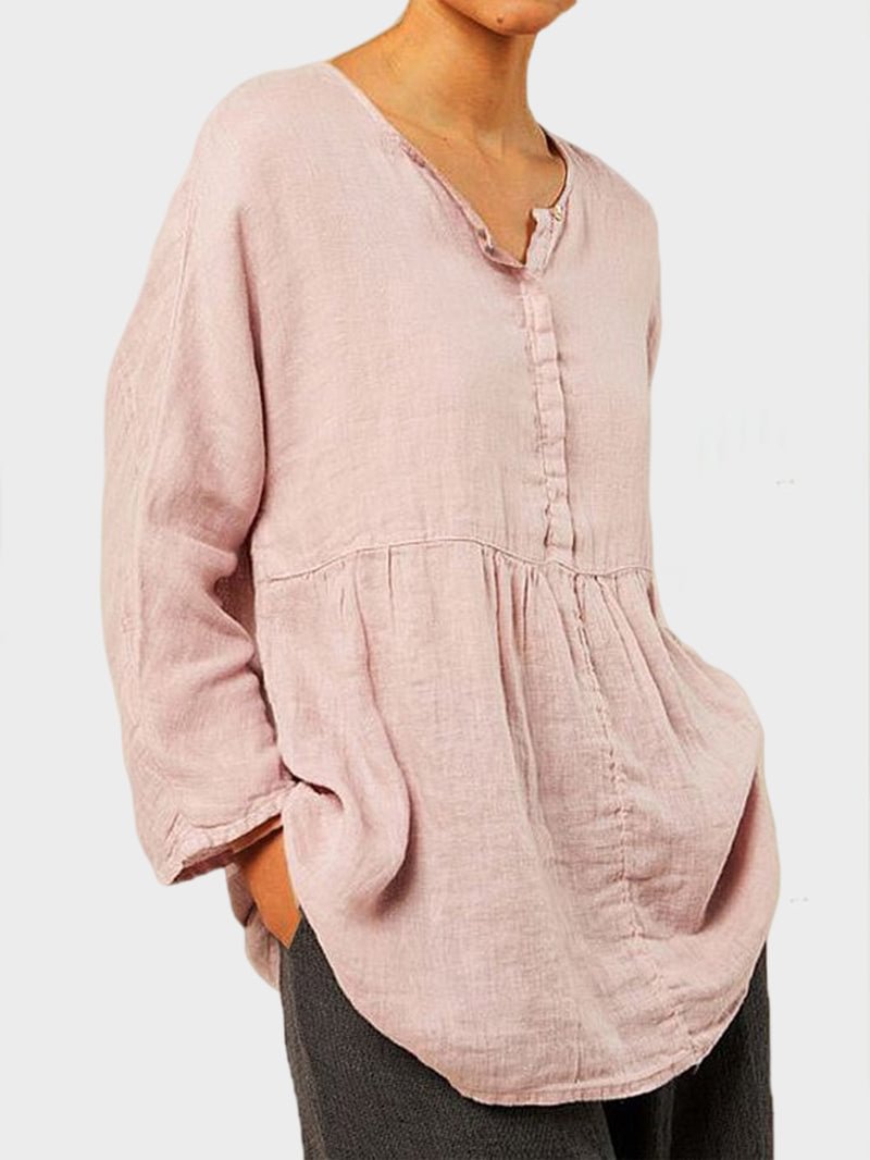 Solid Casual Long Sleeve Blouse