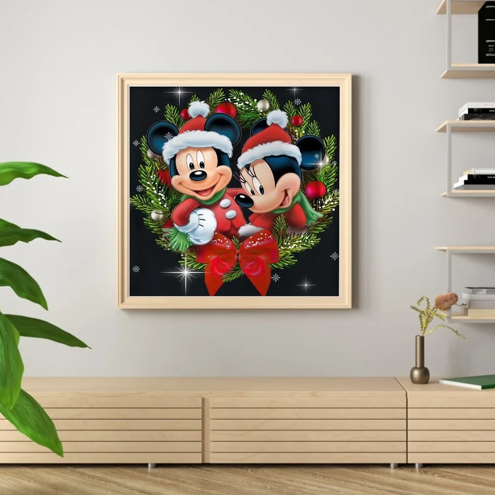 11CT Full Stamped Cross Stitch - Mickey Minnie(Canvas|40*40CM)