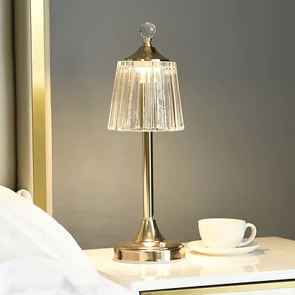 Rockefeller Sparkle Cordless Table Lamp: Modern Acrylic Iron