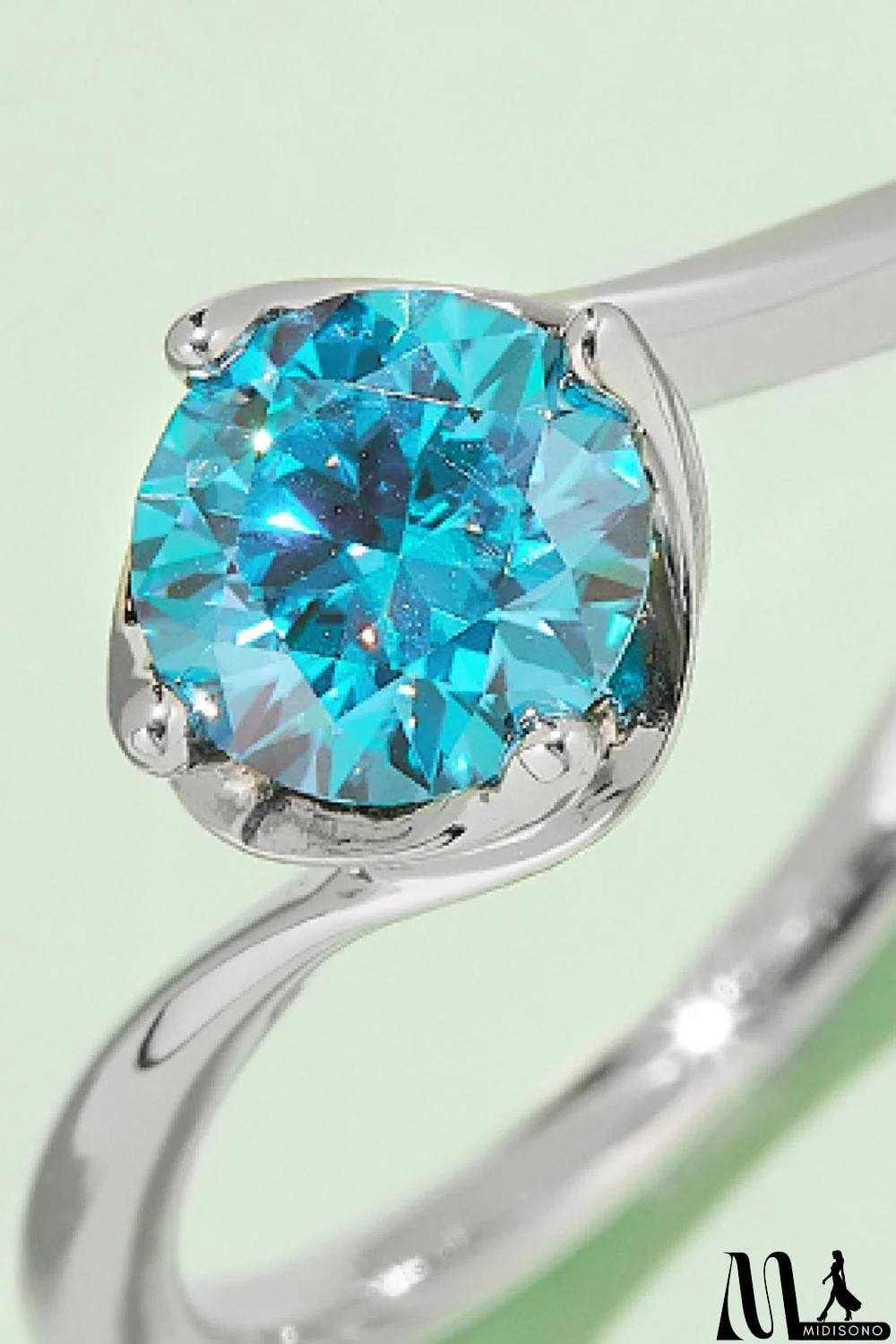 MidiSono - 1 Carat Moissanite 925 Sterling Silver Solitaire Ring