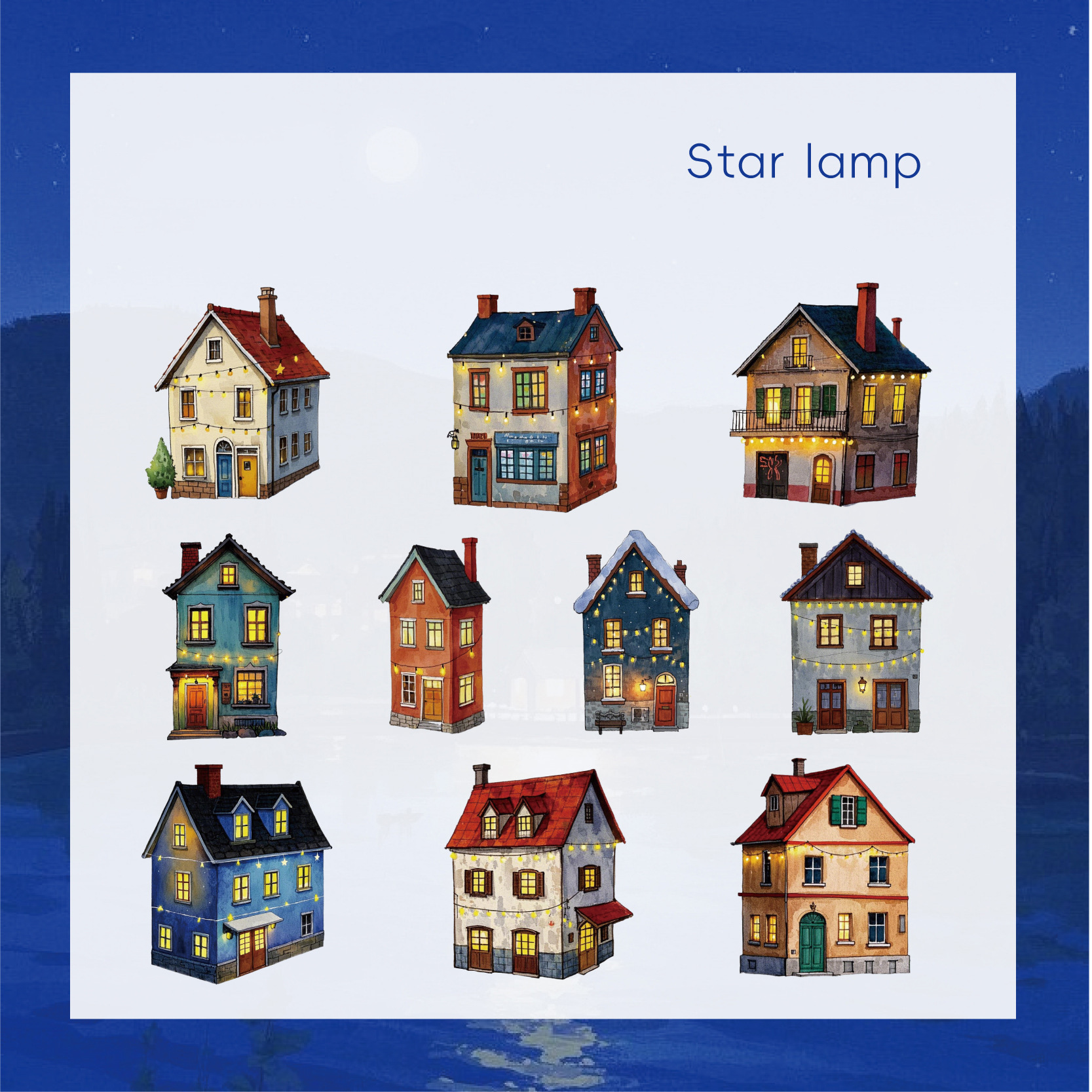 Sticker - Fairy House Series Cute Mushroom Building Landscape 