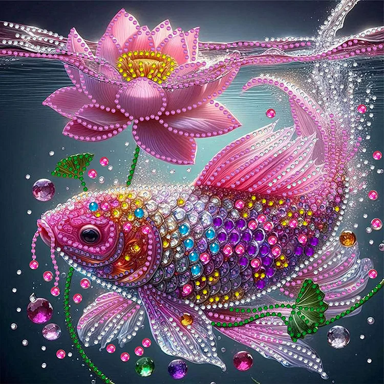 Colorful Fantasy Fish 30*30cm (Canvas) Special Shaped Drill Diamond Painting gbfke