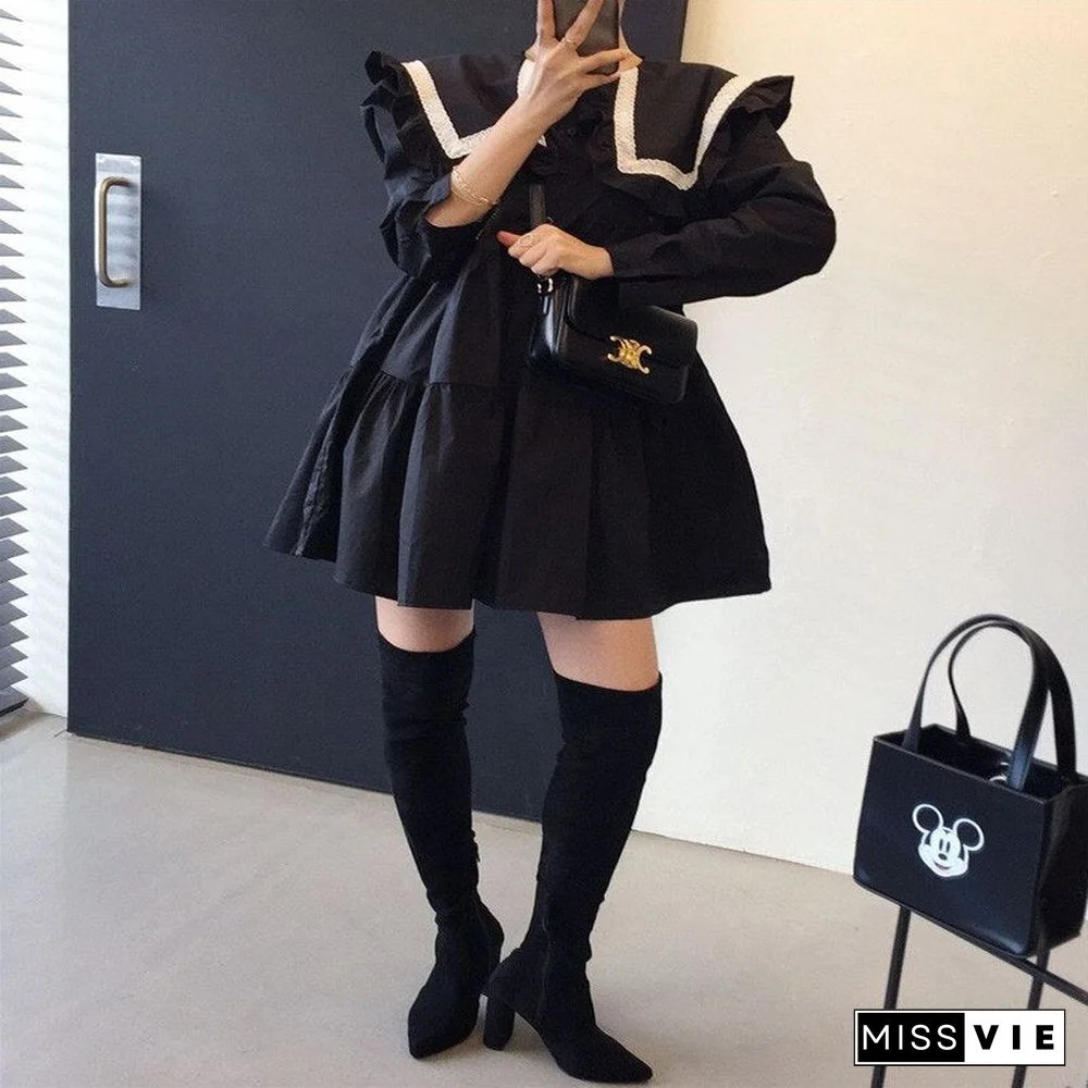 Baby Collar Loose Age-reducing Large Collar Dress