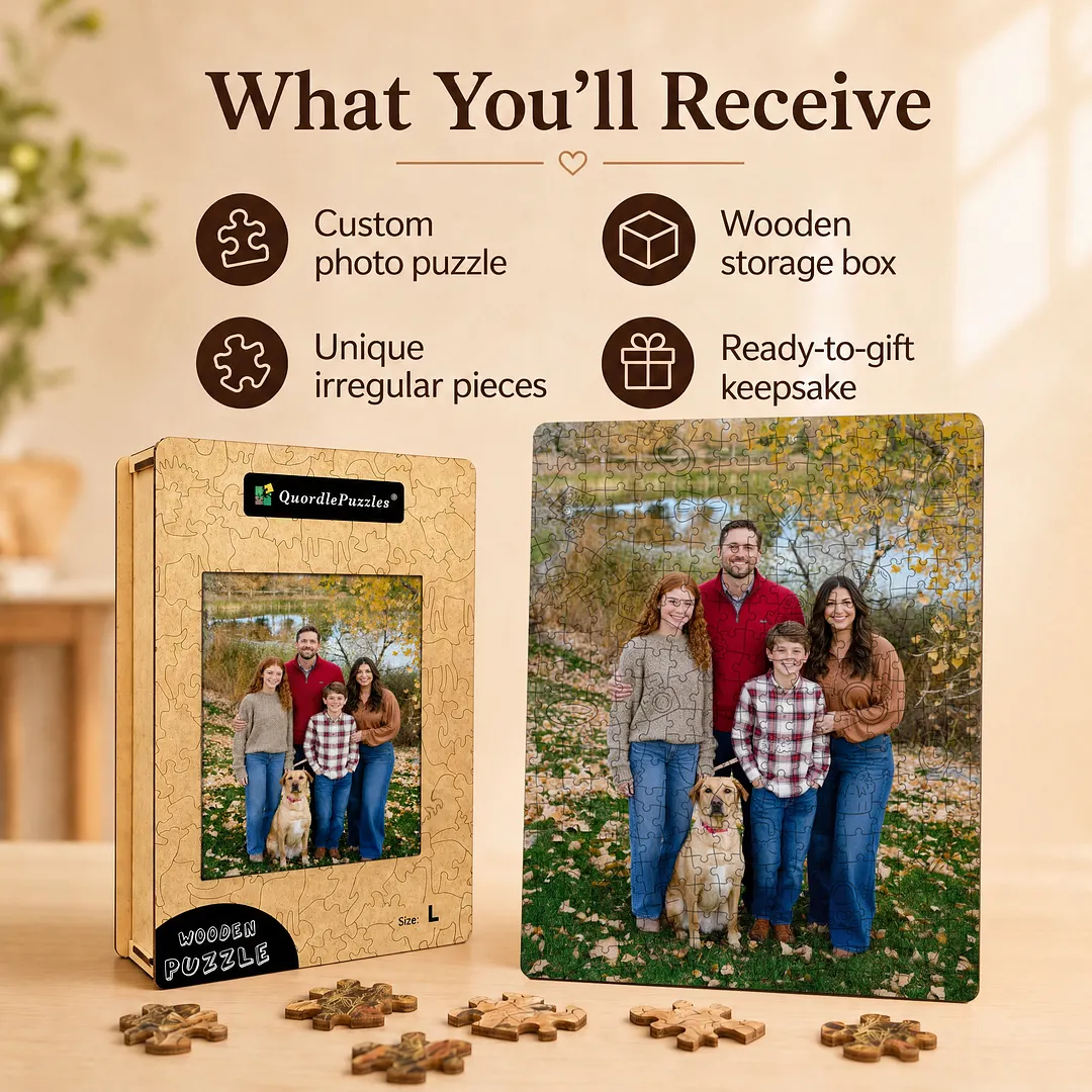 Upload photo custom wooden jigsaw puzzle