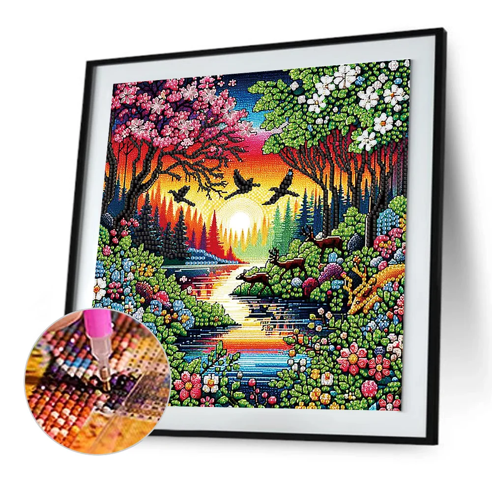 Diamond Painting - Partial Special Shaped Drill - Flower Tree(Canvas|30*30cm)