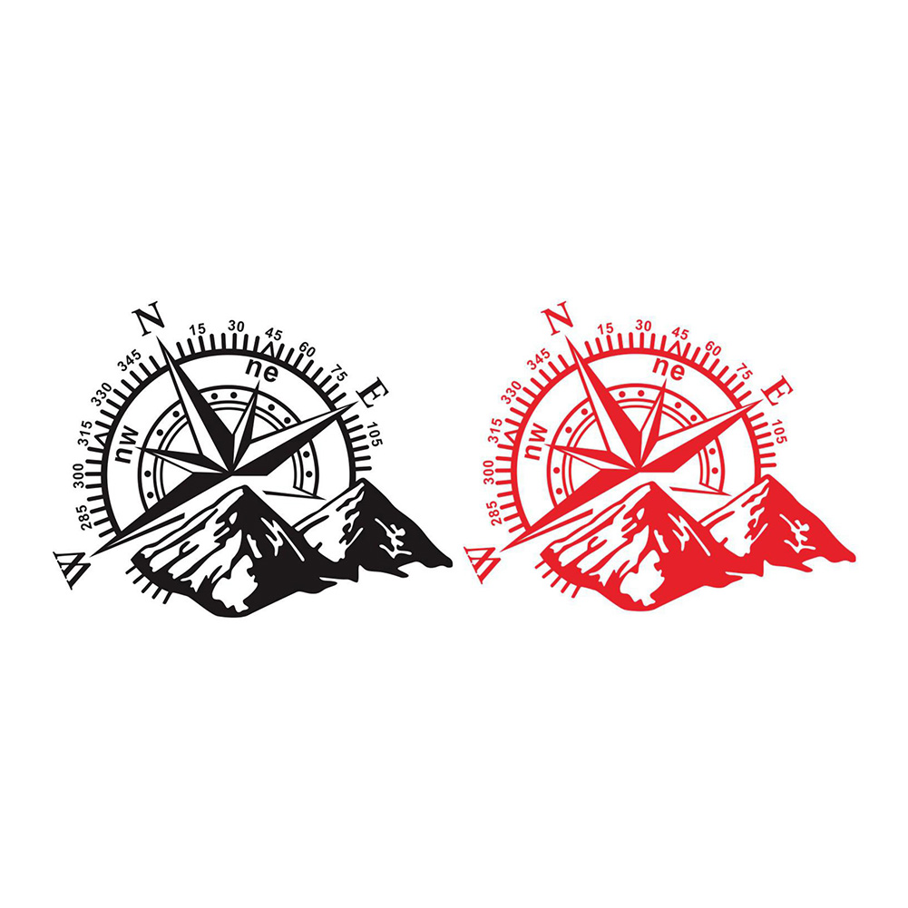 

Car Sticker Automobile Door Body Decorative Decals Mountain Compass Pattern, Red, 501 Original