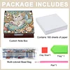 Wooden DIY White Cat Diamond Painting Kit Note Box with 160 Papers for Office