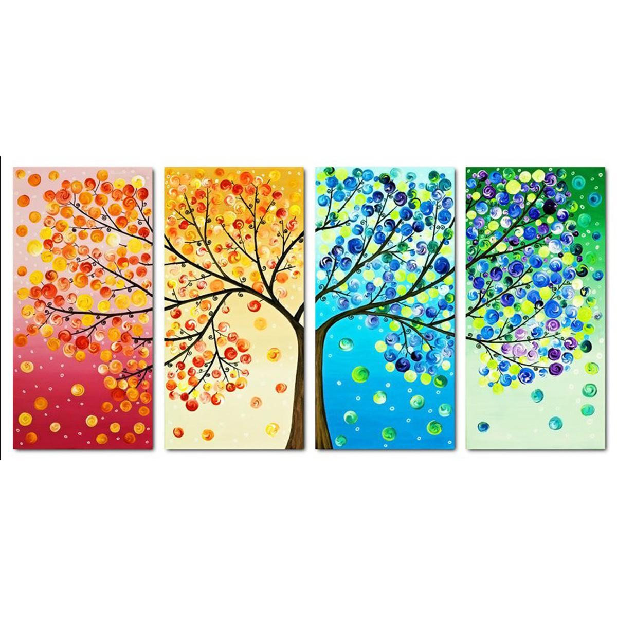 

103*57CM - 14CT Stamped Cross Stitch - Colorful Tree (Big Size), 501 Original