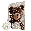 DIY Pearl Painting Brown Bear for Home Decor with Frame(30x40cm)