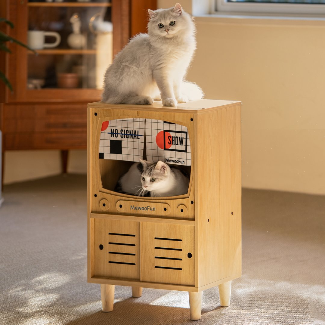Wooden TV Cat house
