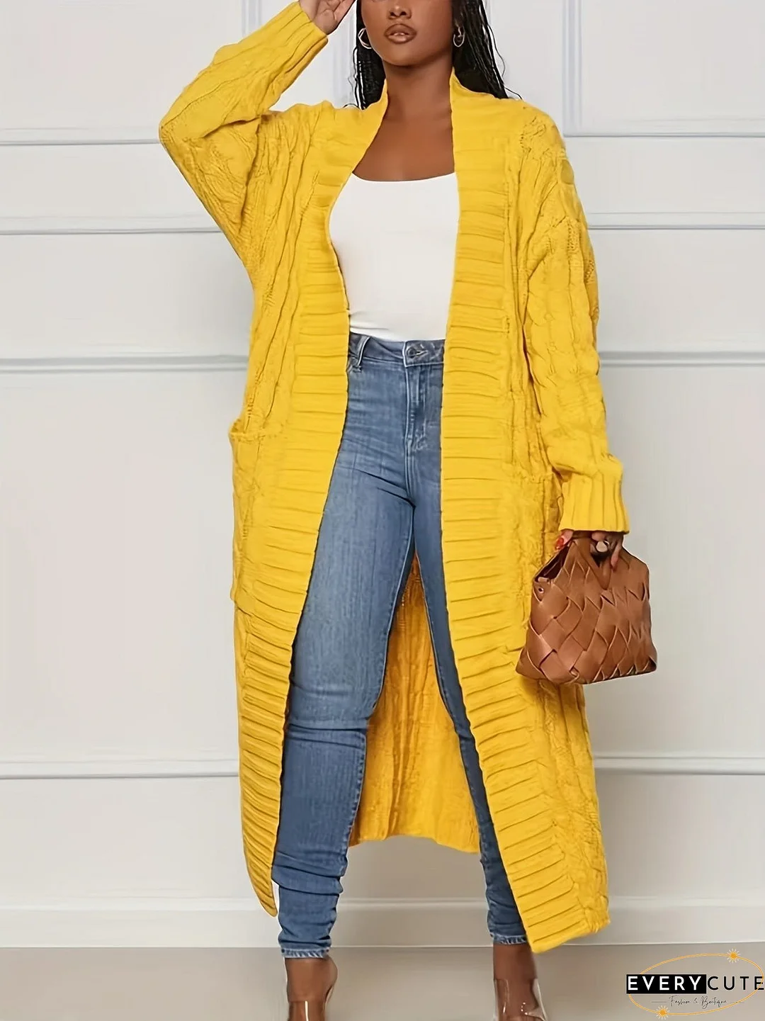 Long Sleeve Knit Cardigan Plus Size