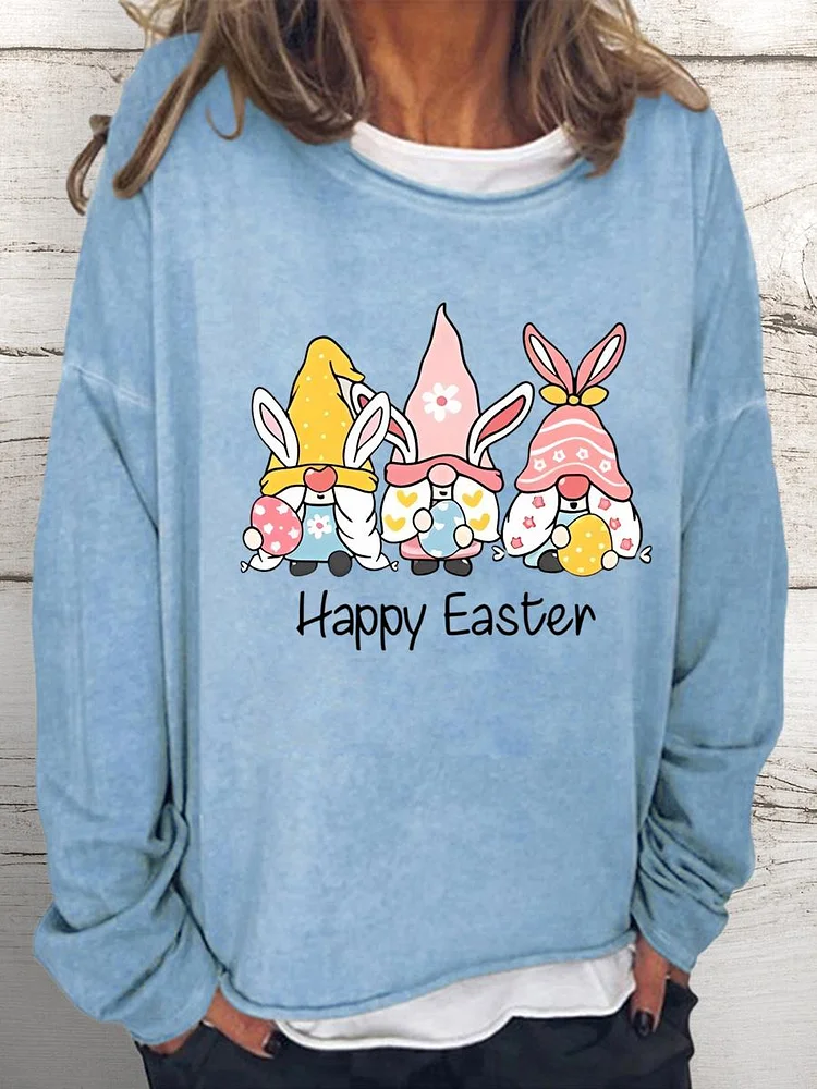 Happy Easter Women Loose Sweatshirt-0025133