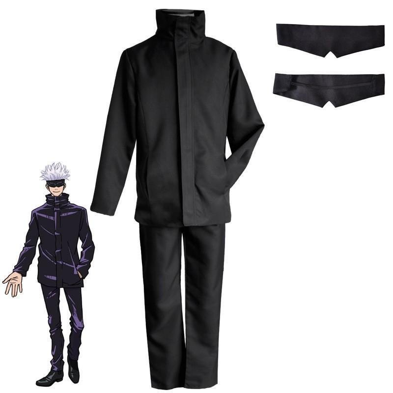 Jujutsu Kaisen Satoru Gojo Cosplay Costumes Long Sleeve Jacket and Pants Set for Adult