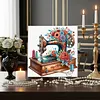 (Pre-Framed)Sewing Machine and Flowers-Special Shaped Diamond Painting(25x25cm)