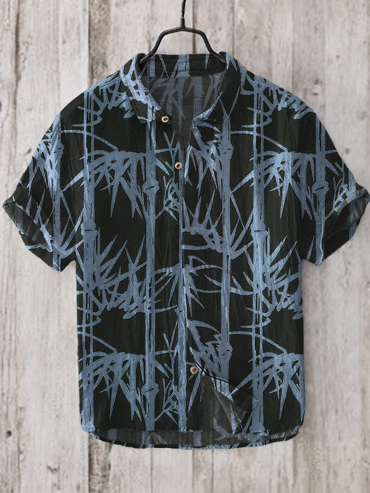 Bamboo Japanese Lino Art Linen Blend Shirt