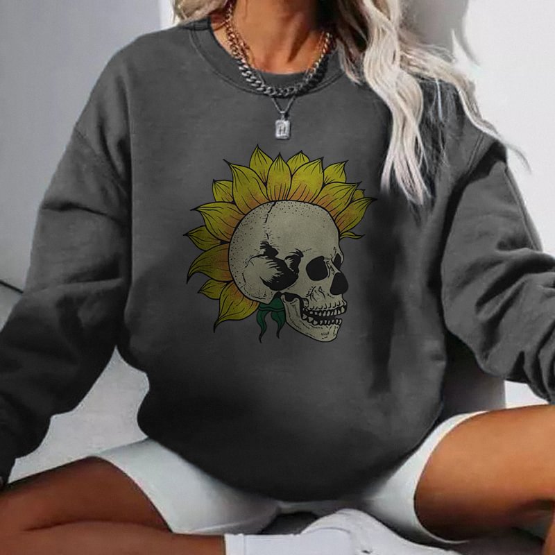 Minnieskull Skull Sunflower Sweatshirt - Minnieskull
