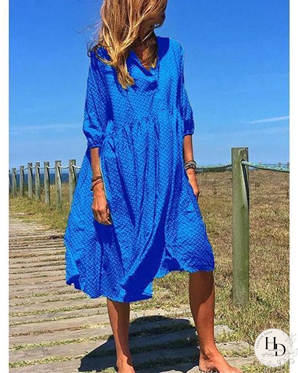 Plus Size V Neck Elegant Casual Midi Dresses