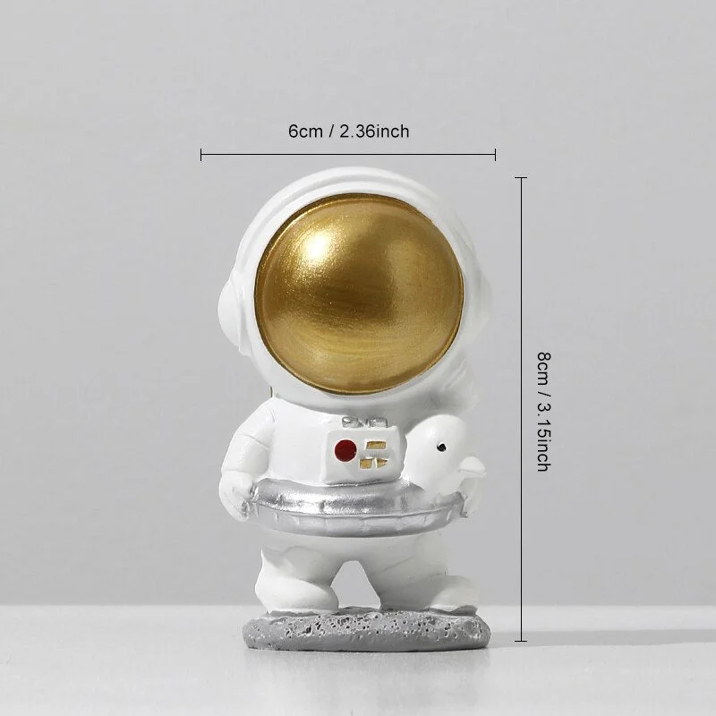 Mini Astronaut Sculptures Resin Figurines Modern Home Decor Miniatures Table Ornaments Children's Room Decoration Spaceman Gift