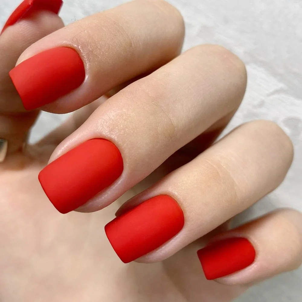 24Pcs Matte Black Short Fake Nails Artificial Press On False Nails For Design Full Cover Fingernails Manicure Tool-Nail Inspo