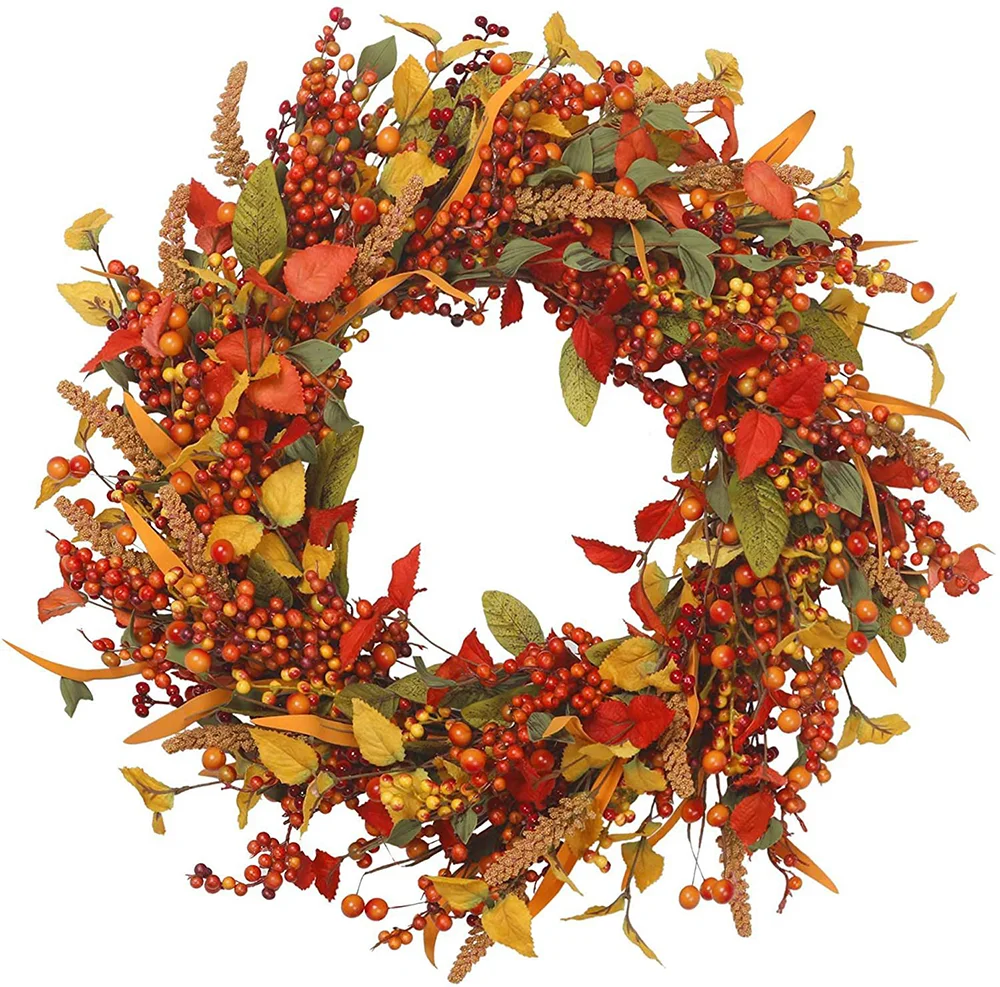 New Autumn Wreath Thanksgiving Halloween Home Door Hanging Decoration