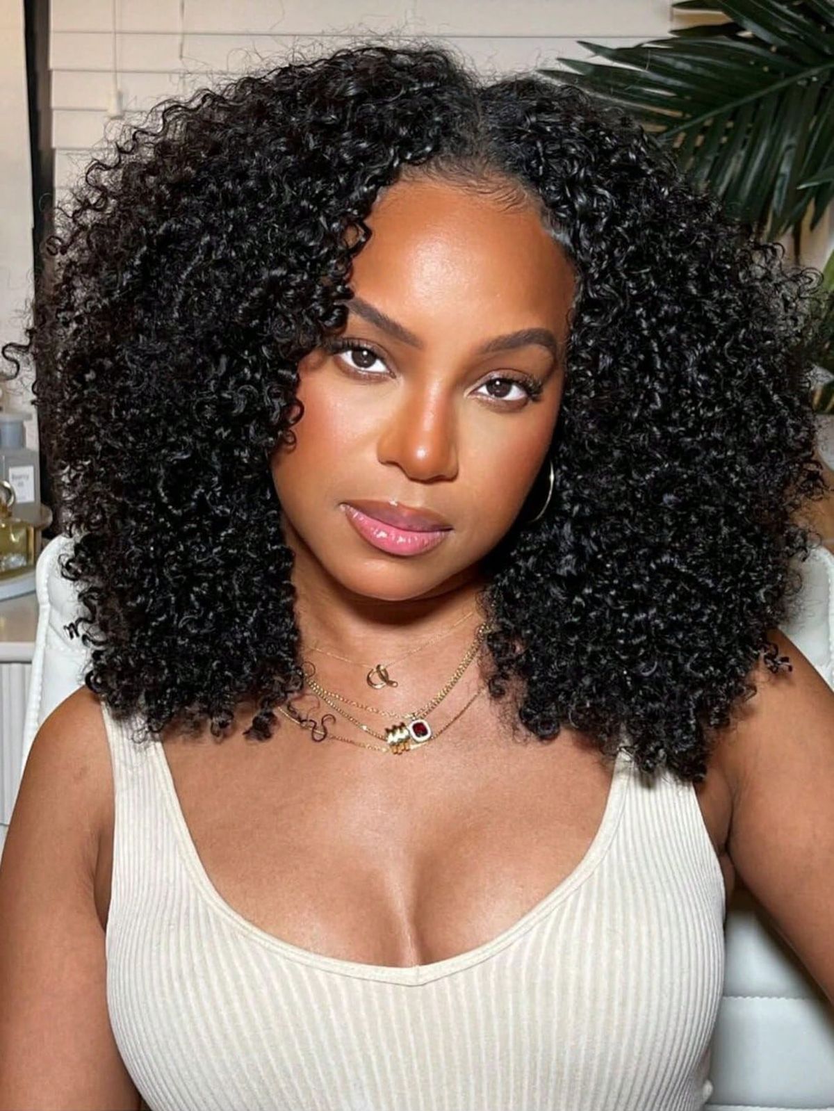 BORUI 3 In 1 Half Wig Kinky Curl Wear & Go Drawsting Wig No Glue Need Flip Over Half Wig Seamless Clip In