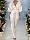 Silk Wet Look Batwing Sleeves Jumpsuits