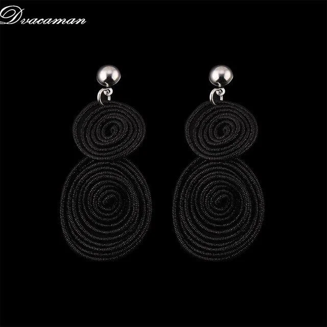 Dvacaman Bohemain Multilayer Round Alloy Drop Earrings Women 2019 New Trendy Maxi Earrings Statement Jewelry Party Gifts Female