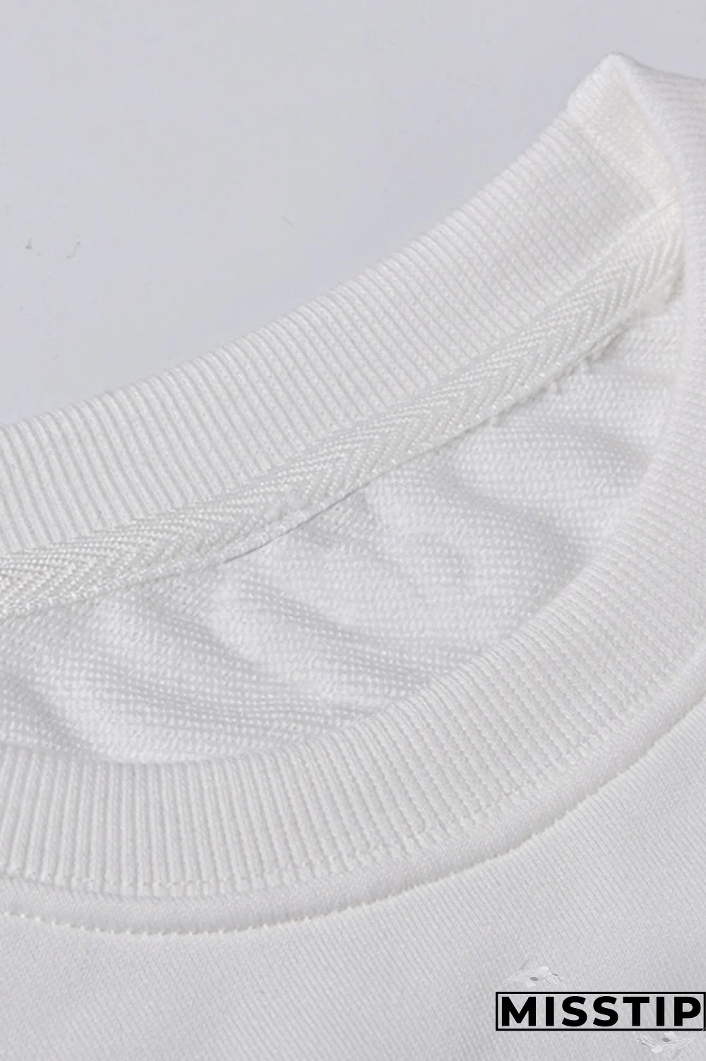 White Fashion Casual Print Patchwork Letter O Neck Tops