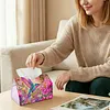 (24cm)Diamond Art Tissue Box DIY PU Napkin Cover for Home Decoration(Bird)