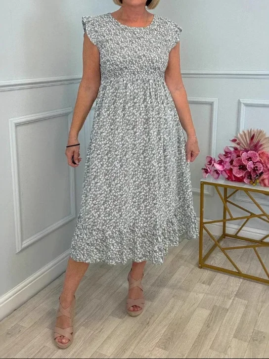 Athvotar Athvotar Summer Explosion Lady Print Floral Elegant Dress Holiday Dress