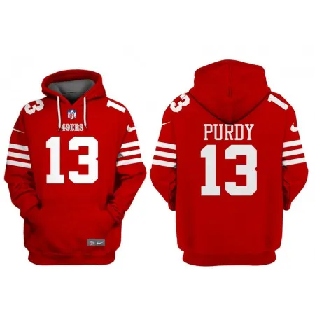 Men's San Francisco 49ers #13 Brock Purdy Red  Alternate Pullover Hoodie