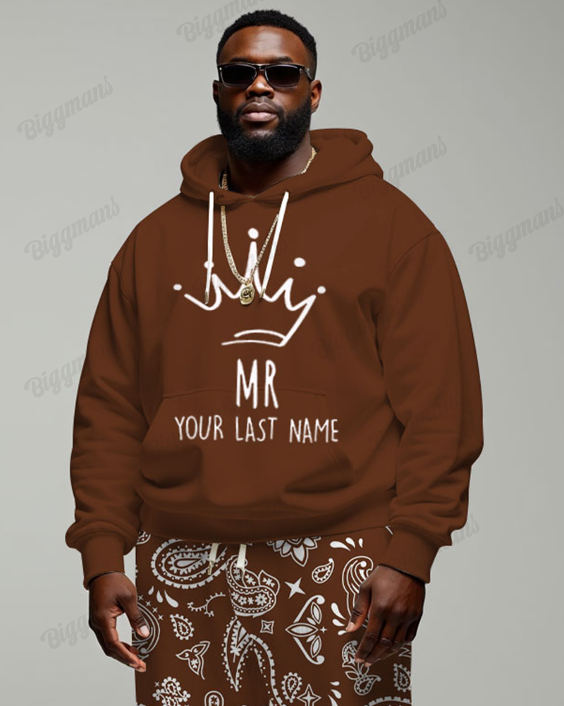 Couples Fashion "Mr. And Mrs." Sweet Paisley Print Hoodie Set