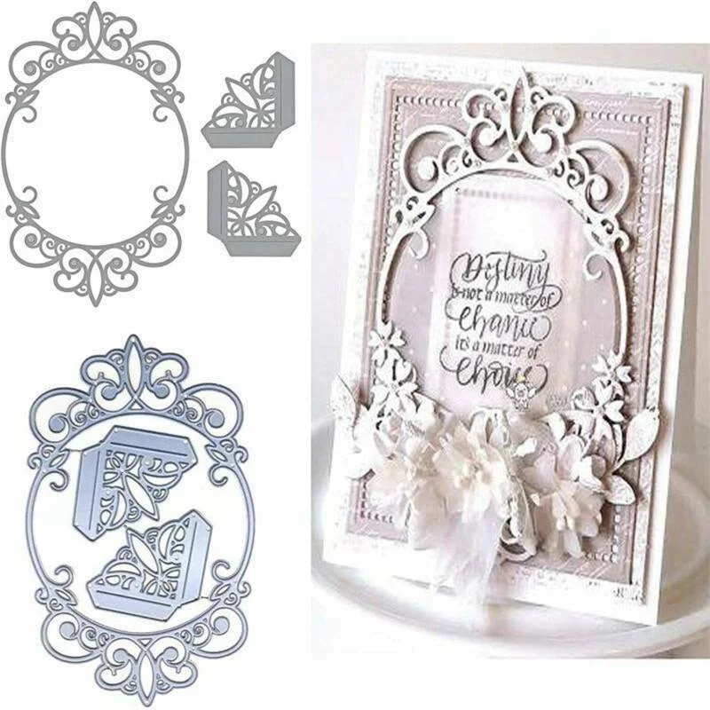 Metal Cutting Dies Scrapbooking Stencil Die Cuts Card Embossing DIY Photo Album Oval Frame Template Stencil