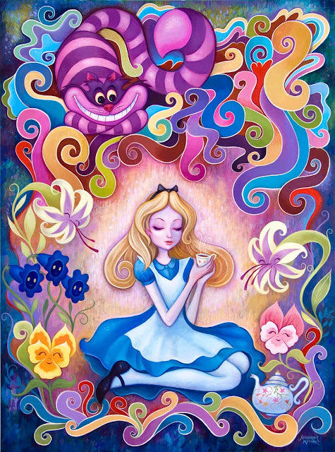 Disney Alice In Wonderland With Cheshire Cat 40*50CM(Canvas) Full Round Drill Diamond Painting gbfke