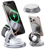 3-in-1 Foldable Magnetic Wireless Charging Stand with 15W Fast Charging Compatible with iPhone, Apple Watch, and AirPods