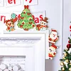 (US Local)Christmas Tree Snowman Reindeer Diamond Painting Door Corner Sign for Home Decor