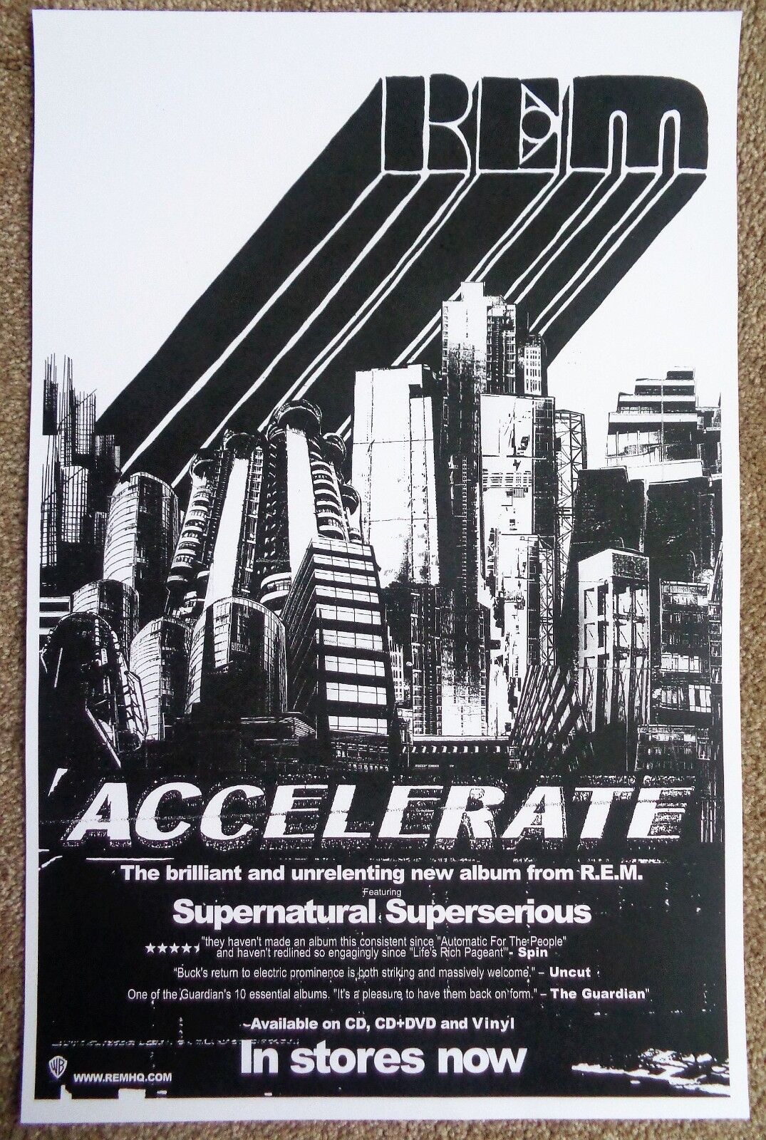 R.E.M. Accelerate POSTER 11x17 (from 2008)