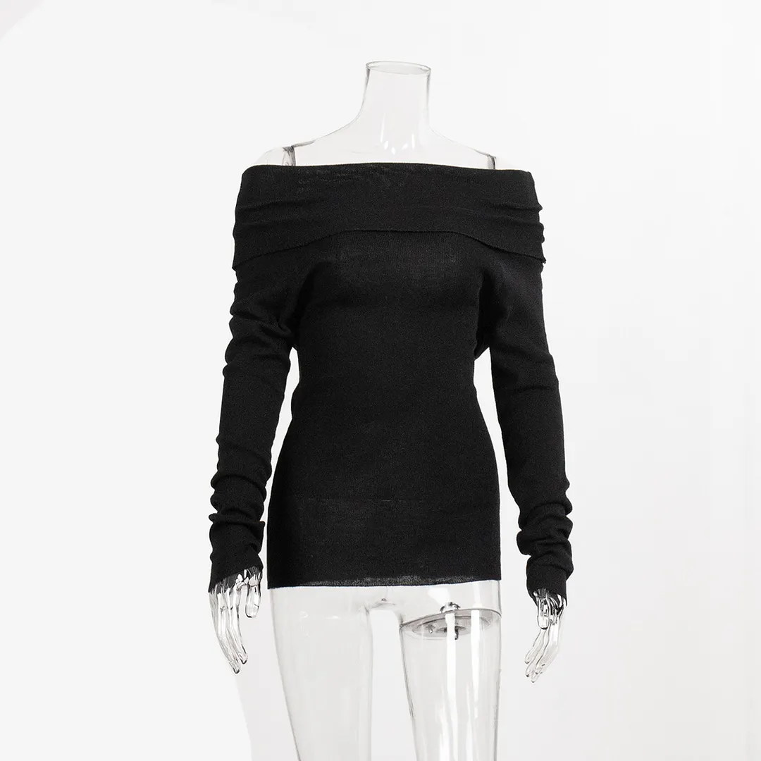 Churchf Churchf Knitwear Spring 2024 Women's Slim Solid Color Set Collar Long-Sleeved Knitwear