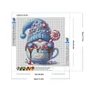 Gnome bleu-perceuse ronde peinture diamant-30*30cm