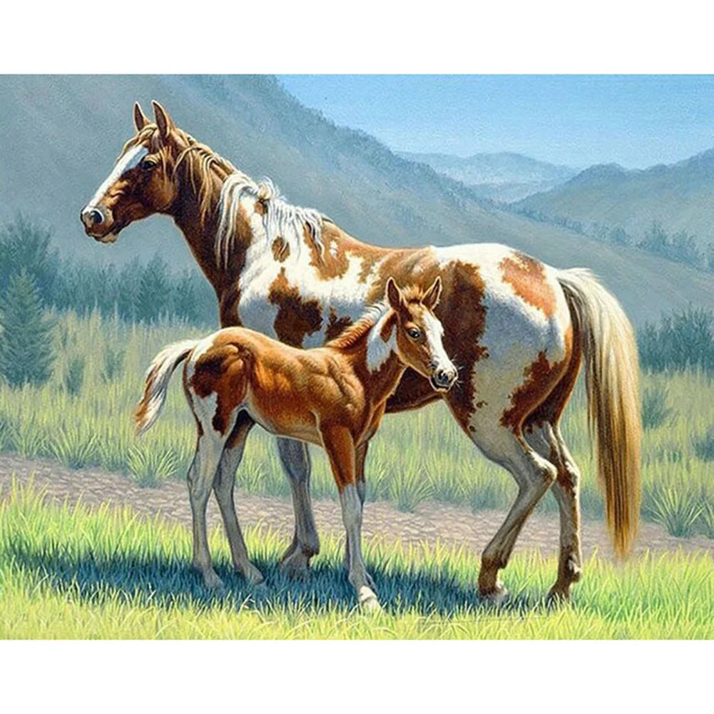 Full Round Diamond Painting - Horse Grassland(30*40cm)