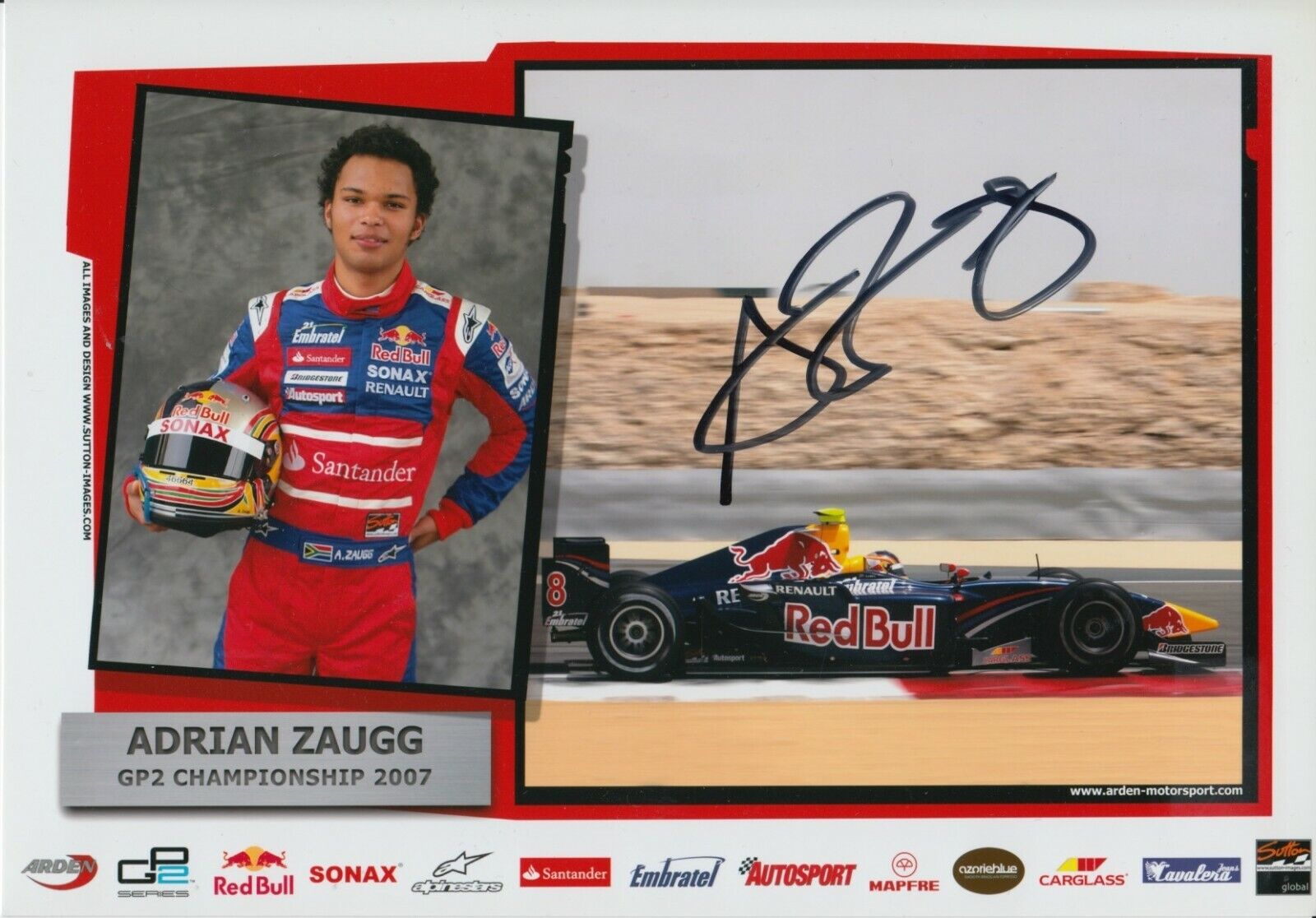 Adrian Zaugg Hand Signed 8x6 Photo Poster painting - F1 - Formula 1 Autograph.