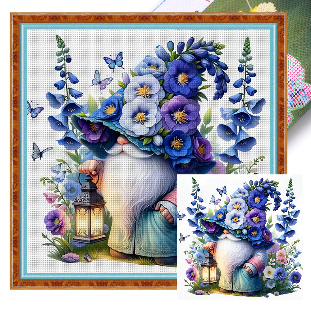 Gnome Full 11CT Pre-stamped Canvas(40*40cm) Cross Stitch
